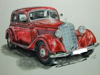 2012-01-04, AUFTRAG Oldtimer MB 170; Aquarell K